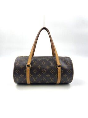 Louis Vuitton Papillon 26 Monogram Leather Brown Handbag Gold